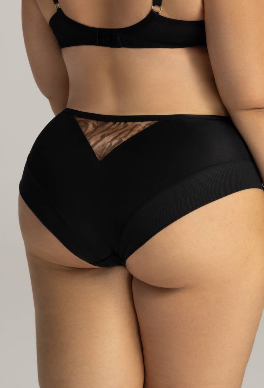 Figi w Cętki z Delikatnej Tkaniny - AV 2143 CLASSY BLACK