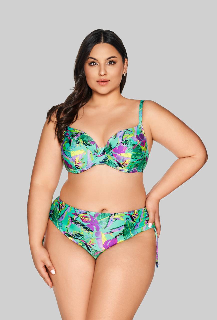Plavková podprsenka s tropickým vzorem – SK 210 FULL CUP VIBRANT GREEN