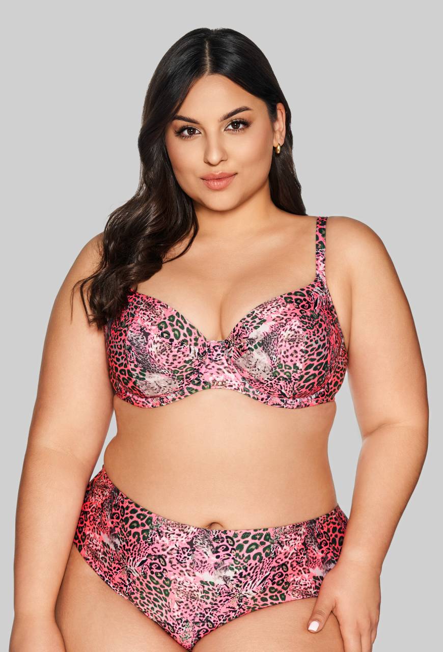 Biustonosz Kąpielowy w Zwierzęcy Print - SK 216 FULL CUP PINK