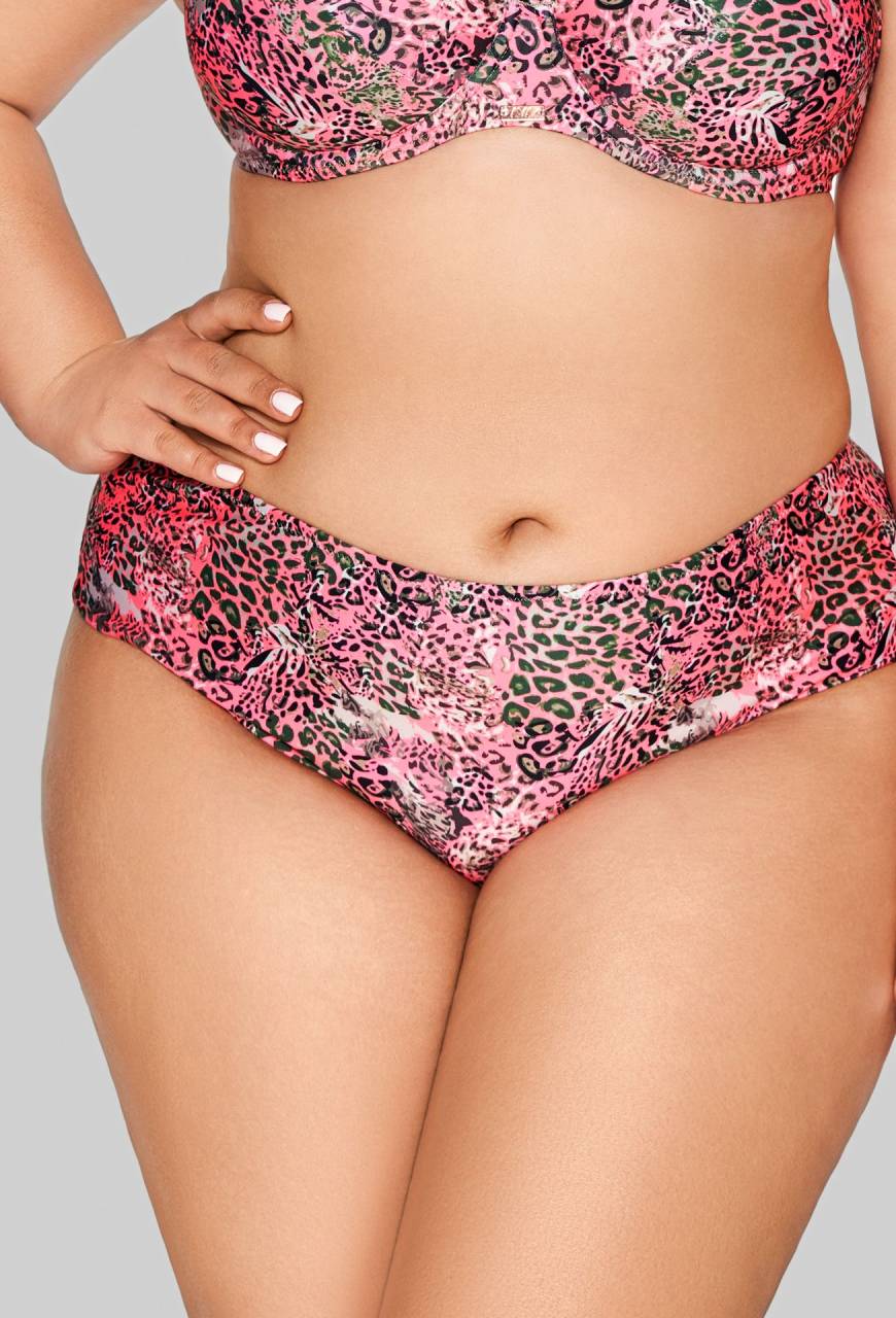 Różowe Brazyliany Kąpielowe w Panterkę - SF 217/5 Pink