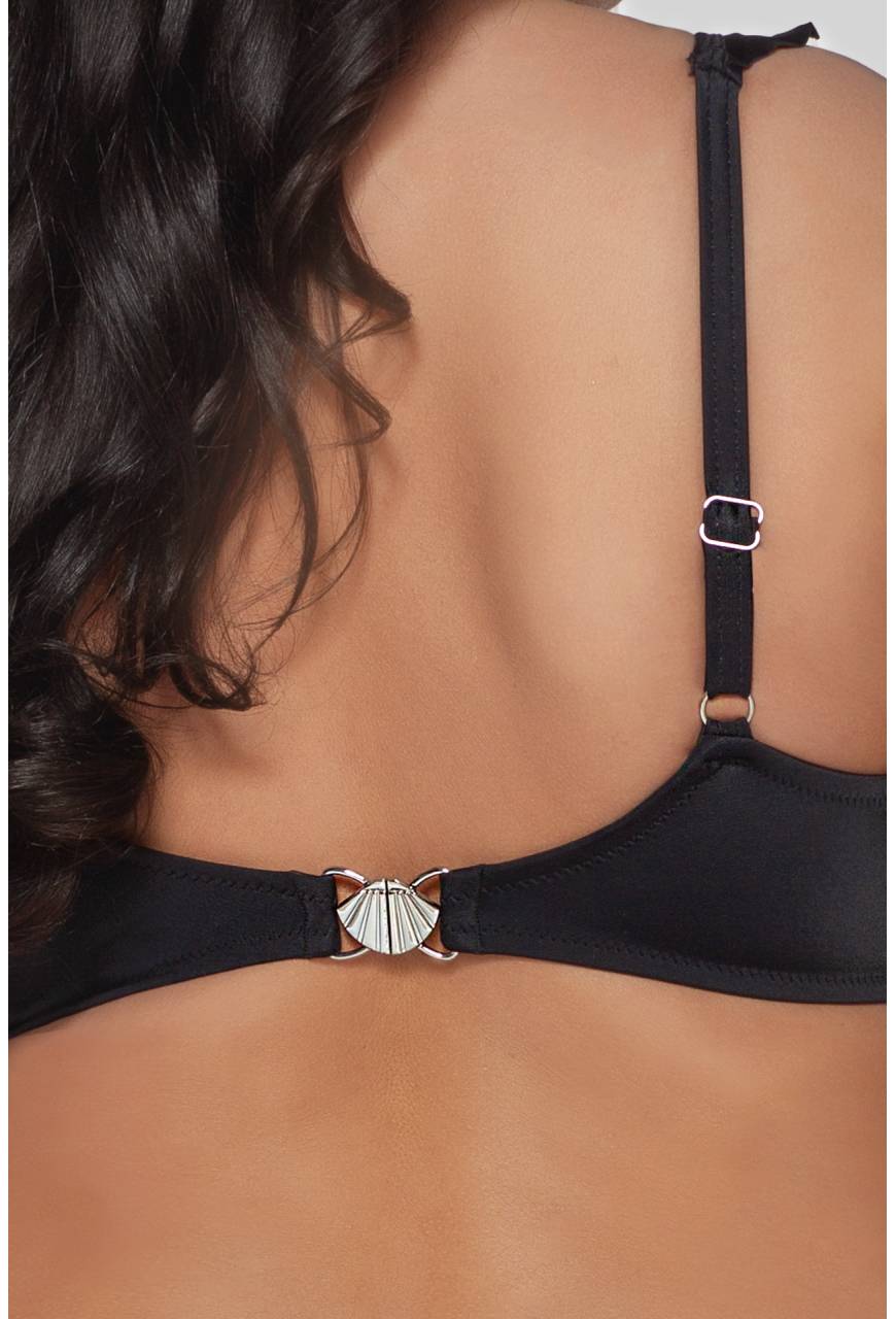 Bade-BH mit Rüschen und goldenen Akzenten – SK 213 BLACK