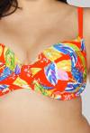 Neonfarbener Vollschalen-Bade-BH mit Blumenmuster – SK 226 VIVID ORANGE