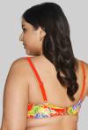 Neonfarbener Vollschalen-Bade-BH mit Blumenmuster – SK 226 VIVID ORANGE