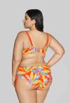 Neonfarbener Vollschalen-Bade-BH mit Blumenmuster – SK 226 VIVID ORANGE