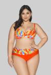 Neonowe figi kąpielowe z kwiatowym motywem - SF 227/3 VIVID ORANGE