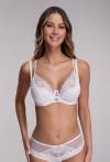 Biustonosz AVA Semi Soft Biały - półusztywniany, haftowany AV 2198