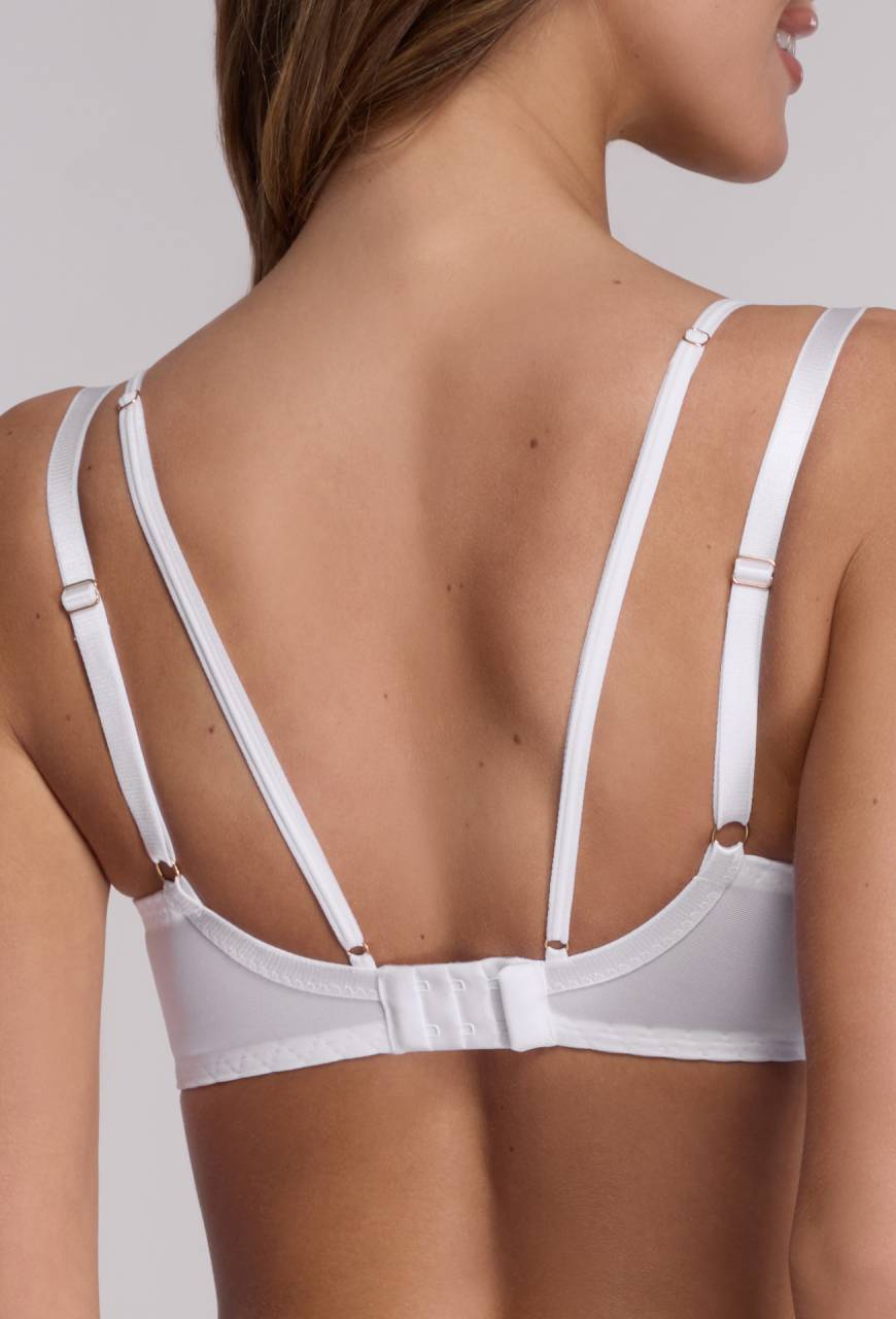 Biustonosz AVA Semi Soft Biały - półusztywniany, haftowany AV 2198