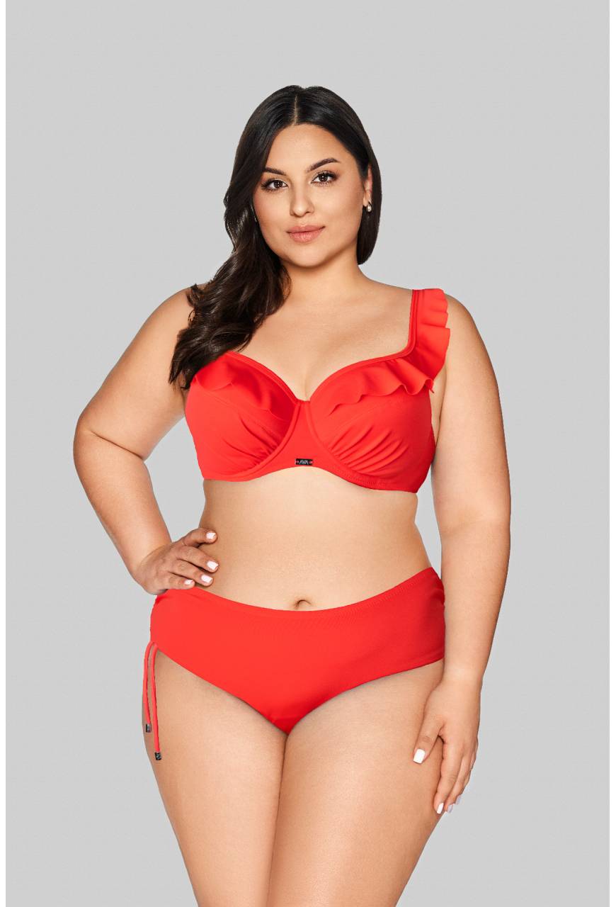 Biustonosz kąpielowy z falbanką - SK 213 VIVID ORANGE