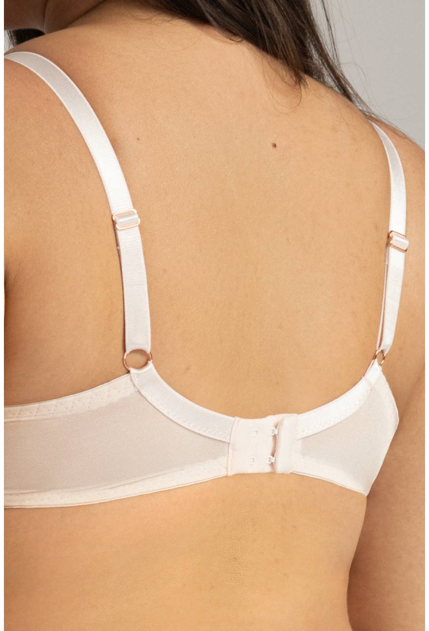 Biustonosz AVA Semi Soft Marschmallow - półusztywniany, koronkowy AV 2147