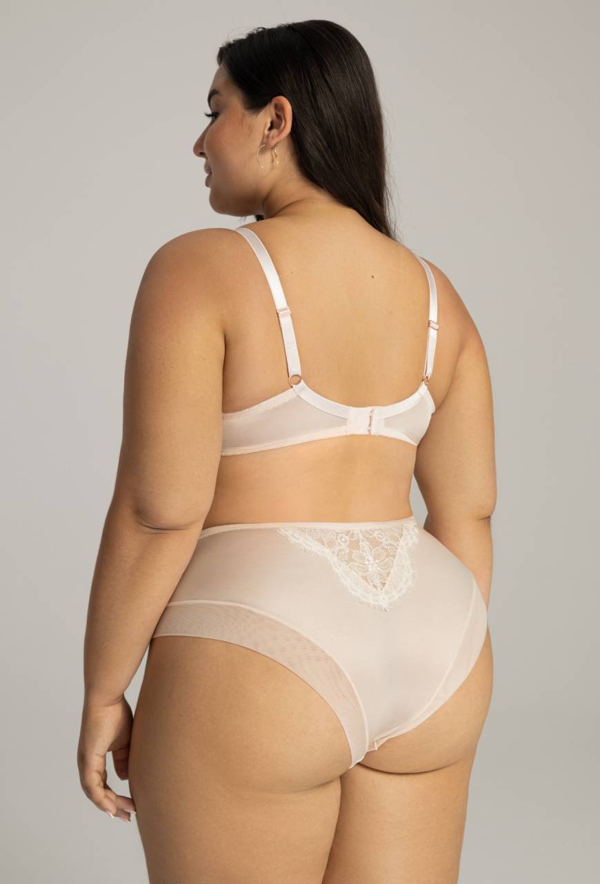 Biustonosz AVA Semi Soft Marschmallow - półusztywniany, koronkowy AV 2147