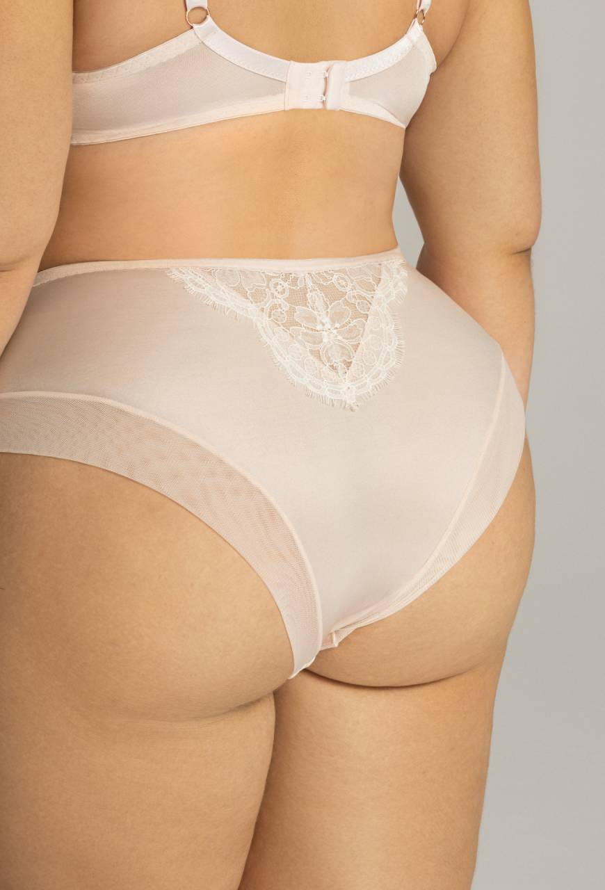 Kalhotky AVA v pudrově růžové barvě – krajka a tyl AV 2147 Marshmallow