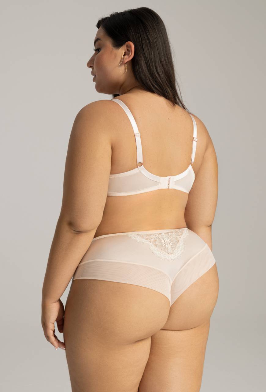 Brasilianische Slip-Hose in Puderrosa – Spitze und Tüll AV 2147/B Marshmallow