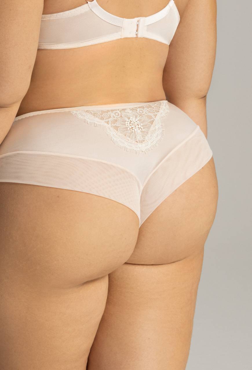 Brazilské plavky AVA v pudrově růžové barvě – krajka a tyl AV 2147/B Marshmallow