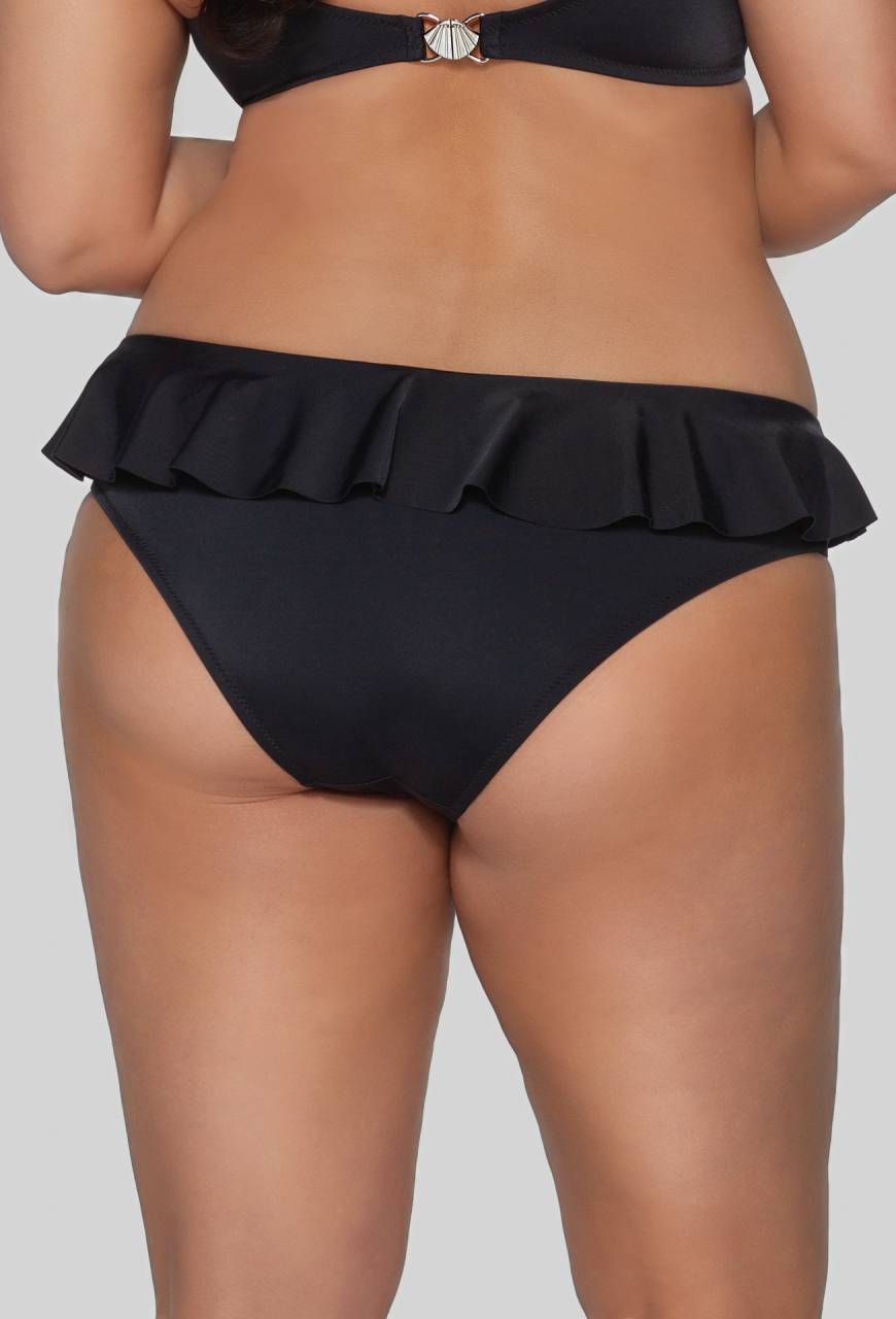 Brazyliany Kąpielowe SK 213 BLACK – z falbanką, zmysłowe i kobiece