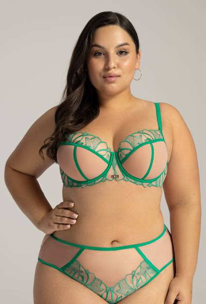 BH AV 2160 Green Ava – grüner BH mit Stickerei und Schaumstoff