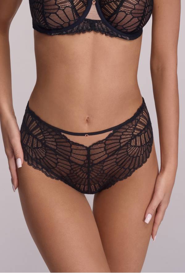 Brazyliany AV 2200/B Black – koronkowa bielizna z podwyższonym stanem