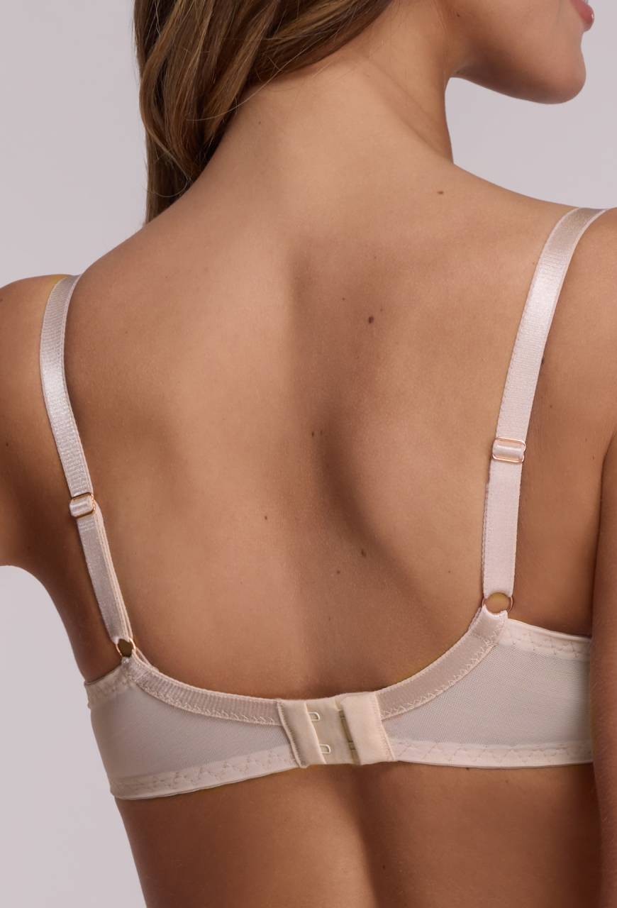 AV 2200 Beige – měkká podprsenka s krajkou a průsvitnými košíčky