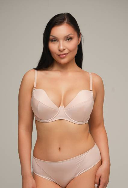Push-up-BH AV 2202 Beige mit abnehmbaren Trägern