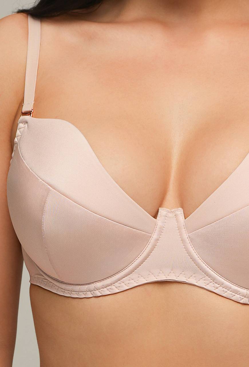 Podprsenka Push Up AV 2202 v béžové barvě s odnímatelnými ramínky