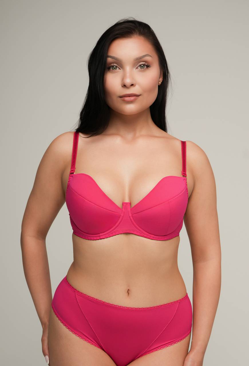 Biustonosz AV 2204 Push Up Fuchsia z odpinanymi ramiączkami