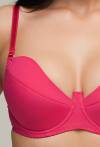 Biustonosz AV 2204 Push Up Fuchsia z odpinanymi ramiączkami