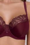 Podprsenka AV 2196 Majesty v barvě burgund – semi soft s výšivkou
