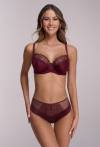 Podprsenka AV 2196 Majesty v barvě burgund – semi soft s výšivkou