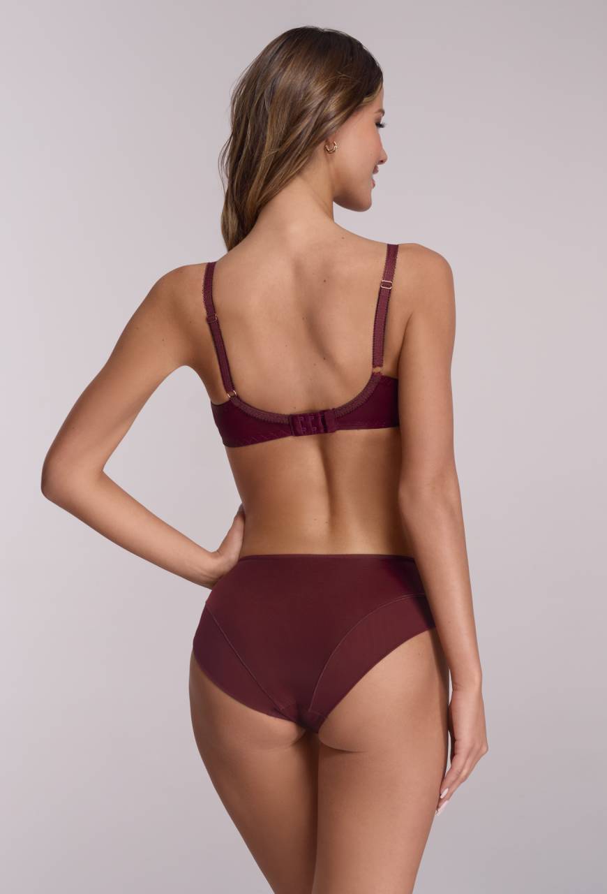 Podprsenka AV 2196 Majesty v barvě burgund – semi soft s výšivkou