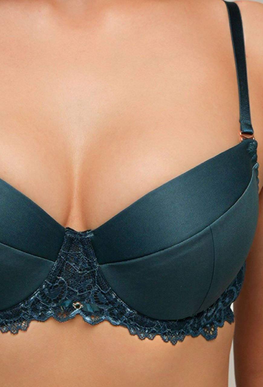 Biustonosz AV 2201 Push-Up zielony – elegancja i seksapil