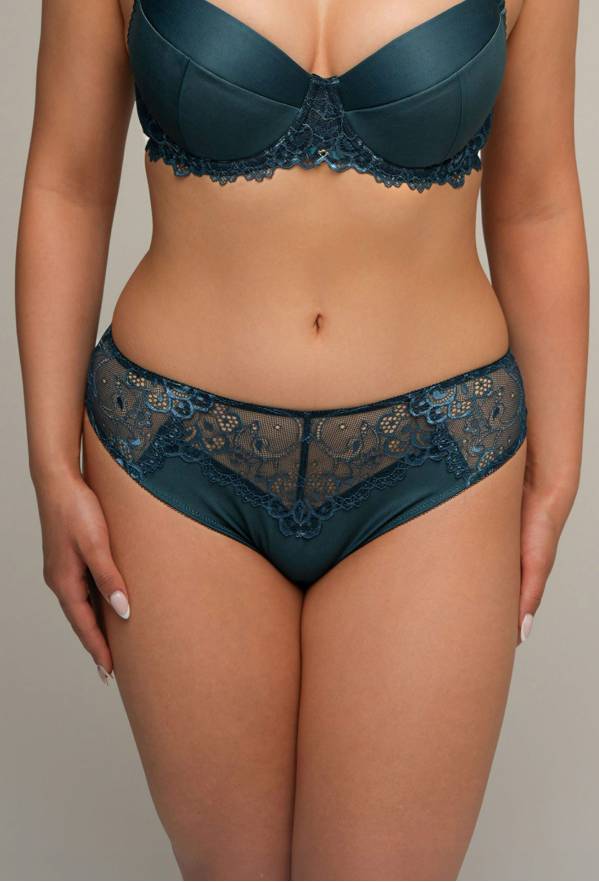 Slip AV 2201 Petrol – Spitze, Eleganz und Komfort