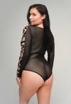 Body 024 Black – elegantní body z tylu a veluru