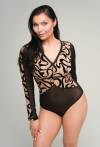 Body 024 Black – elegantní body z tylu a veluru