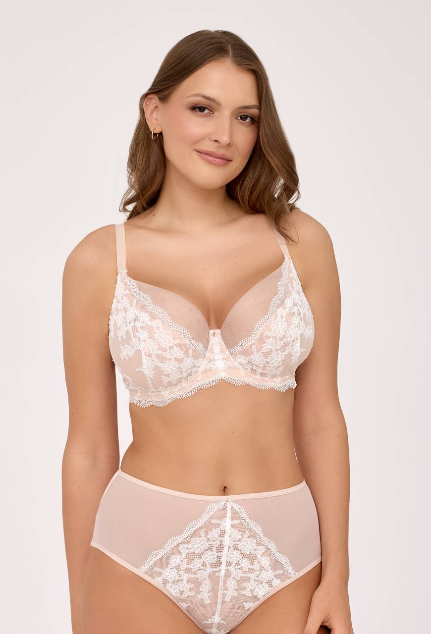 Podprsenka AV 2247 Nude Pink – květinová krajka, dokonalá opora