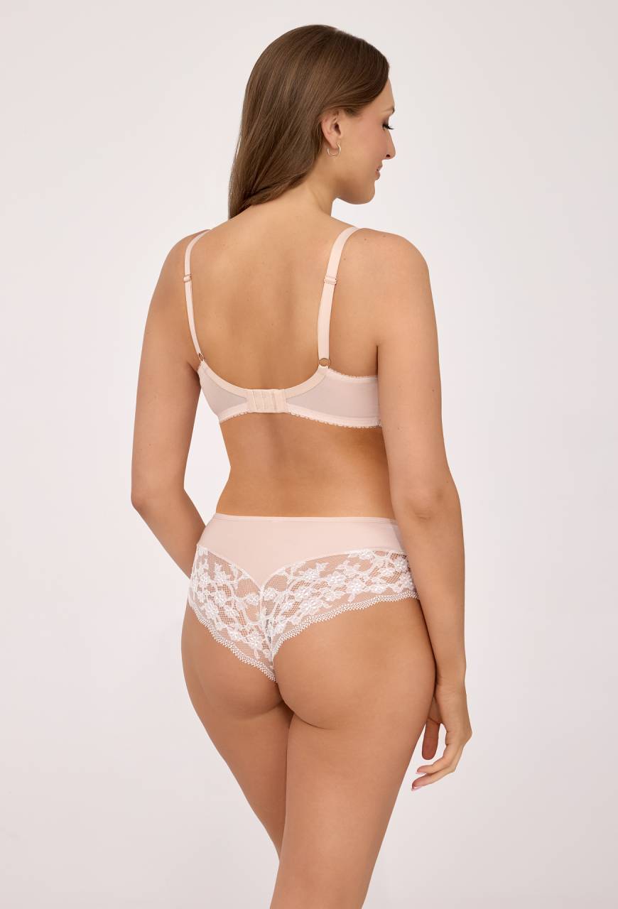 Biustonosz AV 2247 Nude Pink – kwiatowa koronka, perfekcyjne podtrzymanie