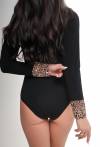 Leopard-Body – Vorderseite mit Leopardenmuster, Rückseite schwarz, elegant und sinnlich