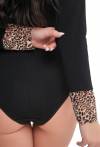 Leopard-Body – Vorderseite mit Leopardenmuster, Rückseite schwarz, elegant und sinnlich