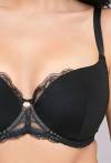 Biustonosz AV 2256 Black – elegancki biustonosz half cup z koronką