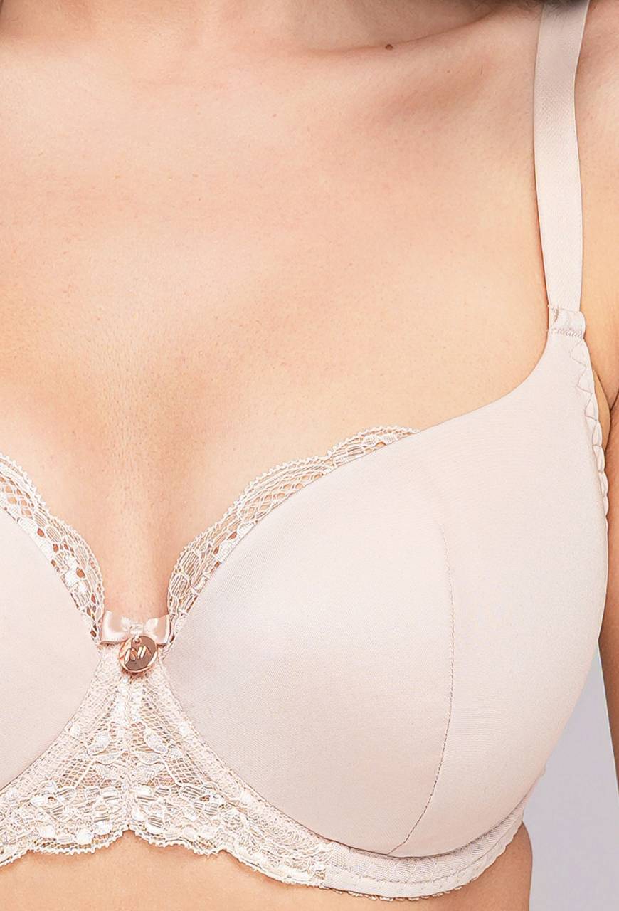 Podprsenka AV 2256 Beige – elegantní podprsenka s polovičními košíčky a krajkou