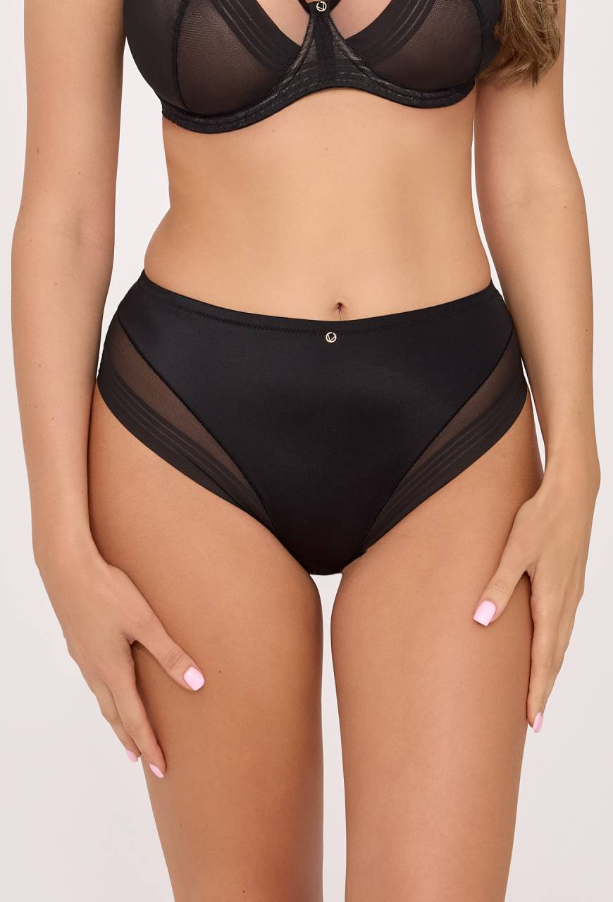 Kalhotky AV 2231 Black – elegantní, černé, s průsvitnou síťovinou