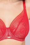Podprsenka AV 2252 Soft – červená, krajková s kosticemi