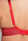 Biustonosz AV 2252 Soft - czerwony, koronkowy na fiszbinach