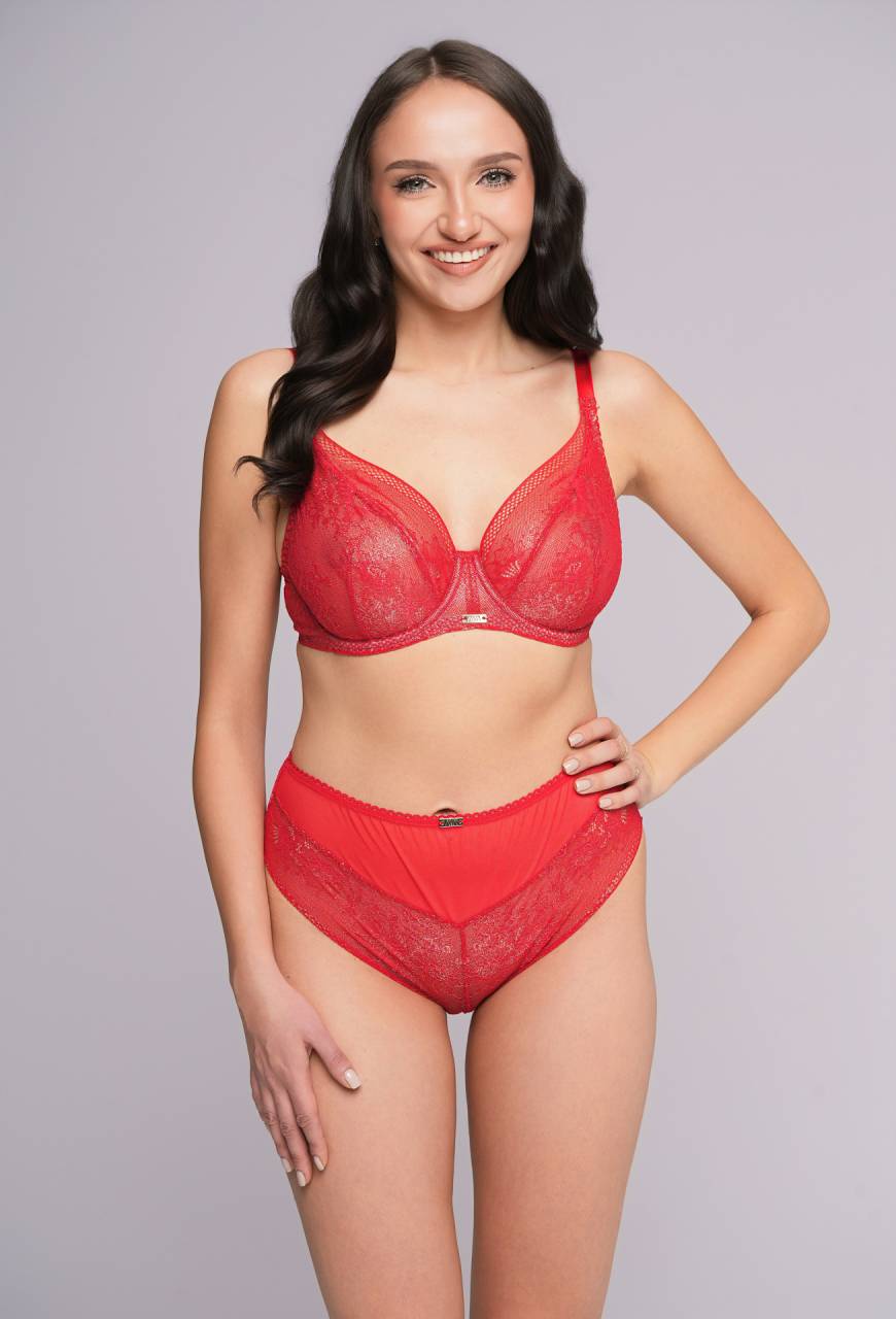 Brazyliany AV 2252/B - czerwone koronkowe | Zmysłowa bielizna damska