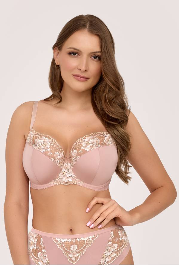 Biustonosz Semi Soft AV 2245 Rosegold | Elegancki haftowany biustonosz