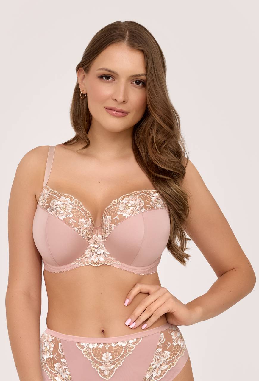 Biustonosz Semi Soft AV 2245 Rosegold | Elegancki haftowany biustonosz