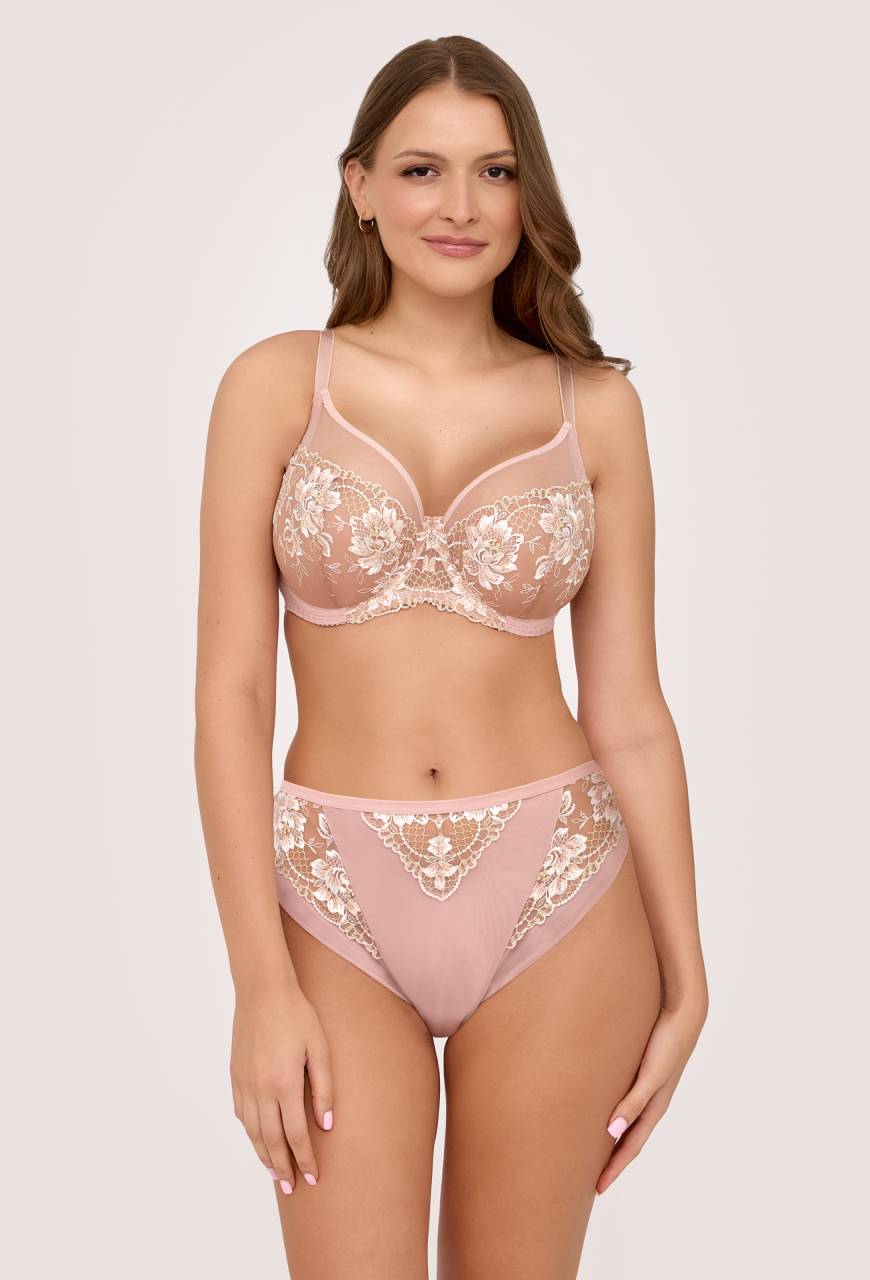Figi damskie AV 2246 Rosegold | Eleganckie, haftowane figi - bielizna