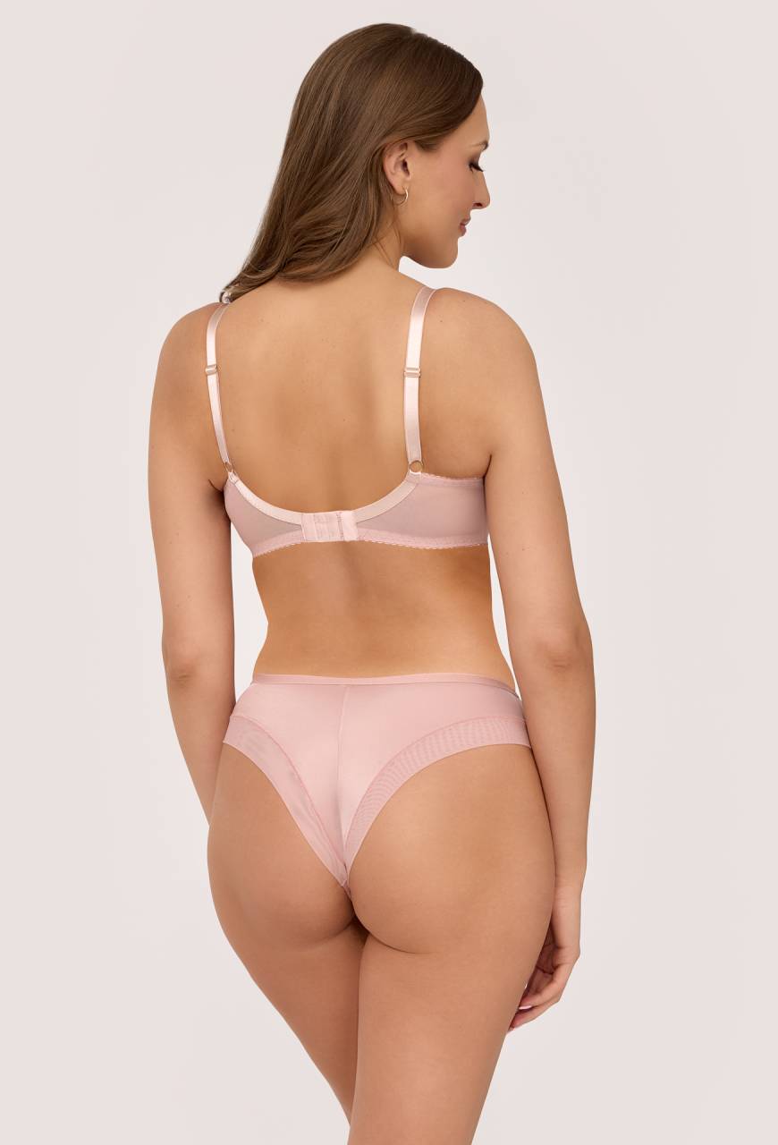 Brazyliany AV 2246/B Rosegold | Zmysłowe, haftowane brazyliany damskie