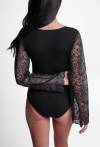 Czarne body z koronką i długim rękawem – elegancja AVA Lingerie