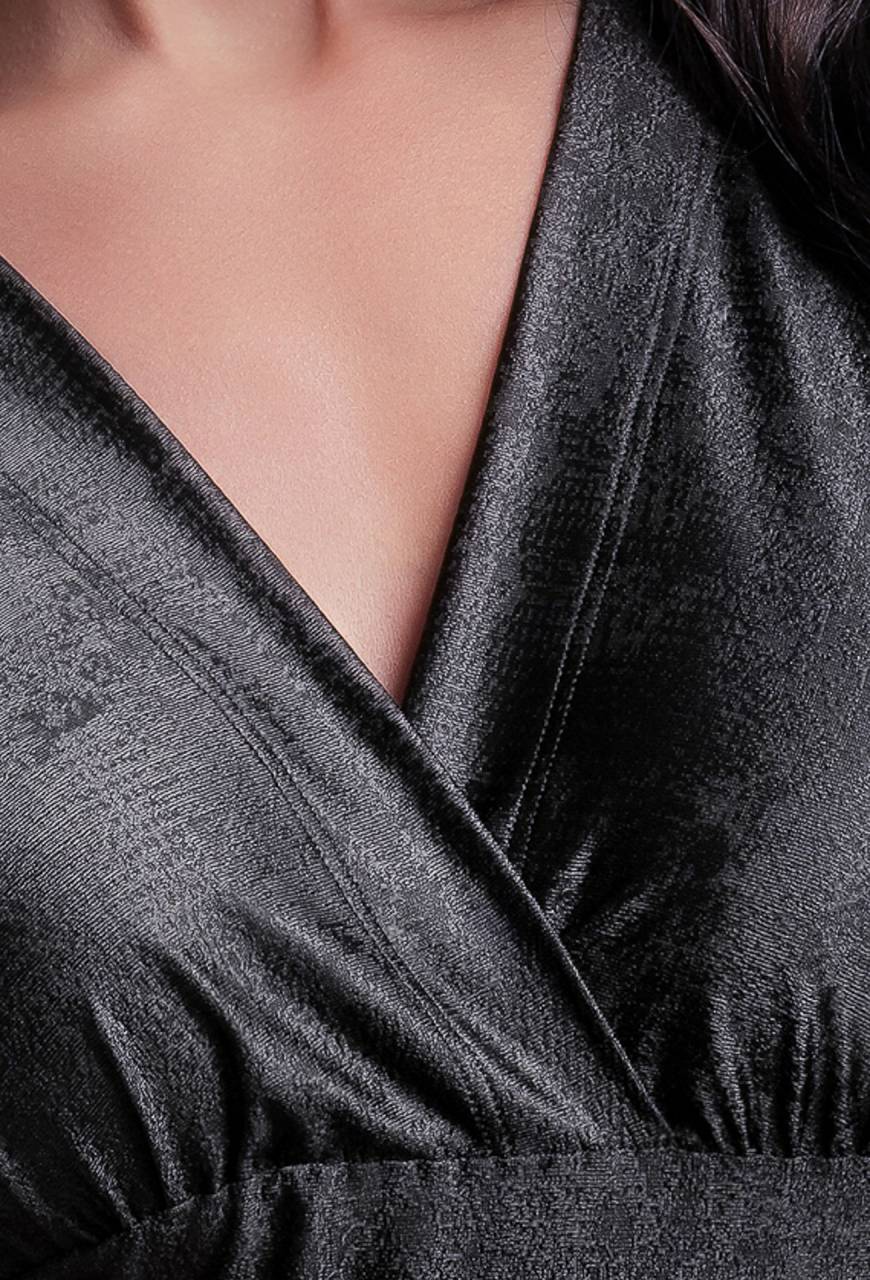 Eleganckie body damskie czarne z długim rękawem | AVA Lingerie