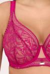 Zmysłowy biustonosz soft AV 2220 Fuchsia – elegancka koronka i tiul