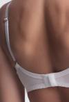 Biustonosz AV 2310 Soft White - tiul, koronka, z fiszbinami